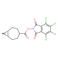 Chemical structure of 4,5,6,7-tetrachloro-1,3-dioxo-2,3-dihydro-1H-isoindol-2-yl (1R,7S)-bicyclo[5.1.0]octane-4-carboxylate - CSSB20271388140