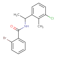 Chemical structure of 2-bromo-N-[1-(3-chloro-2-methylphenyl)ethyl]benzamide - CSSB15200197797