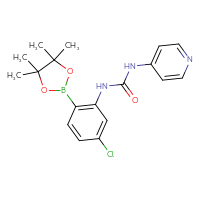Chemical structure of 3-[5-chloro-2-(4,4,5,5-tetramethyl-1,3,2-dioxaborolan-2-yl)phenyl]-1-(pyridin-4-yl)urea - CSSB21245995544