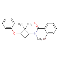 Chemical structure of 2-bromo-N-(2,2-dimethyl-3-phenoxycyclobutyl)-N-methylbenzamide - CSSB00324737130