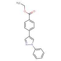 Chemical structure of ethyl 4-(1-phenyl-1H-pyrazol-4-yl)benzoate - CSSB02360020576