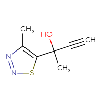 Chemical structure of 2-(4-methyl-1,2,3-thiadiazol-5-yl)but-3-yn-2-ol - CSSB20843456273