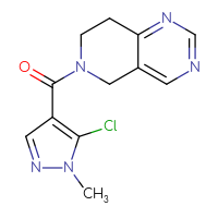 Chemical structure of 5-chloro-1-methyl-4-{5H,6H,7H,8H-pyrido[4,3-d]pyrimidine-6-carbonyl}-1H-pyrazole - CSSB02016475381