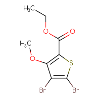 Chemical structure of ethyl 4,5-dibromo-3-methoxythiophene-2-carboxylate - CSSB06656232761