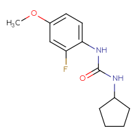 Chemical structure of 3-cyclopentyl-1-(2-fluoro-4-methoxyphenyl)urea - CSSB02002268555