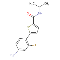 Chemical structure of 5-(4-amino-2-fluorophenyl)-N-(propan-2-yl)thiophene-2-carboxamide - CSSB06591032631