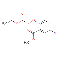 Chemical structure of methyl 2-(2-ethoxy-2-oxoethoxy)-5-iodobenzoate - CSSB00132307187