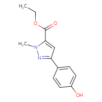 Chemical structure of ethyl 3-(4-hydroxyphenyl)-1-methyl-1H-pyrazole-5-carboxylate - CSSB00160504907