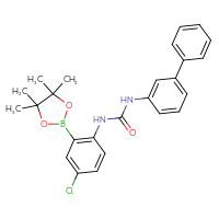 Chemical structure of 1-{[1,1'-biphenyl]-3-yl}-3-[4-chloro-2-(4,4,5,5-tetramethyl-1,3,2-dioxaborolan-2-yl)phenyl]urea - CSSB21332174341
