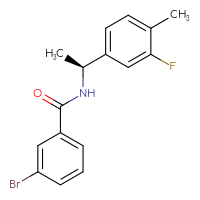 Chemical structure of 3-bromo-N-[(1S)-1-(3-fluoro-4-methylphenyl)ethyl]benzamide - CSSB15021674608