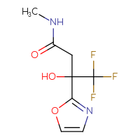 Chemical structure of 4,4,4-trifluoro-3-hydroxy-N-methyl-3-(1,3-oxazol-2-yl)butanamide - CSSB02283621092