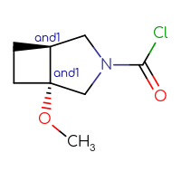 Chemical structure of rac-(1R,5S)-1-methoxy-3-azabicyclo[3.2.0]heptane-3-carbonyl chloride - CSSB02495515737
