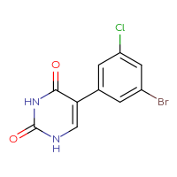 Chemical structure of 5-(3-bromo-5-chlorophenyl)-1,2,3,4-tetrahydropyrimidine-2,4-dione - CSSB00010145813