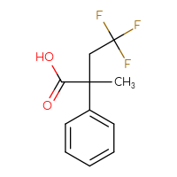 Chemical structure of 4,4,4-trifluoro-2-methyl-2-phenylbutanoic acid - CSSB00018142806