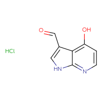 Chemical structure of 4-hydroxy-1H-pyrrolo[2,3-b]pyridine-3-carbaldehyde hydrochloride - CSSB14849113809