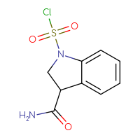 Chemical structure of 3-carbamoyl-2,3-dihydro-1H-indole-1-sulfonyl chloride - CSSB14975689166