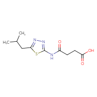 Chemical structure of 3-{[5-(2-methylpropyl)-1,3,4-thiadiazol-2-yl]carbamoyl}propanoic acid - CSSB00000689480