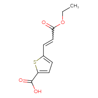 Chemical structure of 5-(3-ethoxy-3-oxoprop-1-en-1-yl)thiophene-2-carboxylic acid - CSSB15026658814