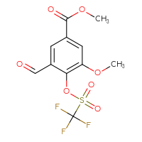 Chemical structure of methyl 3-formyl-5-methoxy-4-(trifluoromethanesulfonyloxy)benzoate - CSSB21163945828