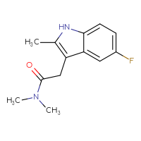Chemical structure of 2-(5-fluoro-2-methyl-1H-indol-3-yl)-N,N-dimethylacetamide - CSSB00133132069