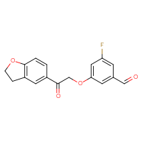 Chemical structure of 3-[2-(2,3-dihydro-1-benzofuran-5-yl)-2-oxoethoxy]-5-fluorobenzaldehyde - CSSB21414459152
