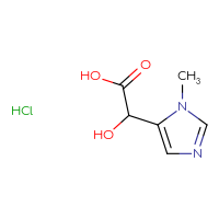 Chemical structure of 2-hydroxy-2-(1-methyl-1H-imidazol-5-yl)acetic acid hydrochloride - CSSB00000723473