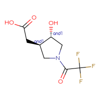 Chemical structure of rac-2-[(3R,4S)-4-hydroxy-1-(2,2,2-trifluoroacetyl)pyrrolidin-3-yl]acetic acid - CSSB02125673702