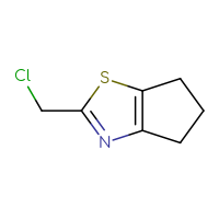 Chemical structure of 2-(chloromethyl)-4H,5H,6H-cyclopenta[d][1,3]thiazole - CSSB00011775680