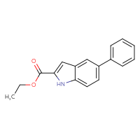 Chemical structure of ethyl 5-phenyl-1H-indole-2-carboxylate - CSSB02384071292