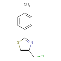 Chemical structure of 4-(chloromethyl)-2-(4-methylphenyl)-1,3-thiazole - CSSB00000184292
