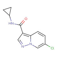 Chemical structure of 6-chloro-N-cyclopropylpyrazolo[1,5-a]pyridine-3-carboxamide - CSSB12440917932