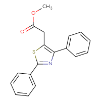Chemical structure of methyl 2-(2,4-diphenyl-1,3-thiazol-5-yl)acetate - CSSB00025727195