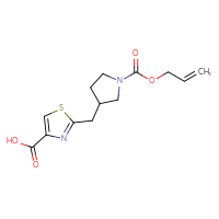 Chemical structure of 2-({1-[(prop-2-en-1-yloxy)carbonyl]pyrrolidin-3-yl}methyl)-1,3-thiazole-4-carboxylic acid - CSSB03496563018