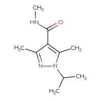 Chemical structure of N,3,5-trimethyl-1-(propan-2-yl)-1H-pyrazole-4-carboxamide - CSSB00941499891