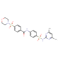 Chemical structure of N-{4-[(4,6-dimethylpyrimidin-2-yl)sulfamoyl]phenyl}-4-(morpholine-4-sulfonyl)benzamide - CSSB00121613208