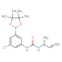 Chemical structure of 3-(but-3-en-2-yl)-1-[3-chloro-5-(4,4,5,5-tetramethyl-1,3,2-dioxaborolan-2-yl)phenyl]urea - CSSB15000318137
