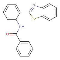 Chemical structure of N-[2-(1,3-benzothiazol-2-yl)phenyl]benzamide - CSSB00026343401