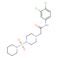 Chemical structure of N-(3,4-dichlorophenyl)-2-[4-(piperidine-1-sulfonyl)piperazin-1-yl]acetamide - CSSB00027394501