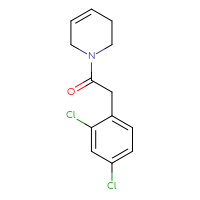 Chemical structure of 2-(2,4-dichlorophenyl)-1-(1,2,3,6-tetrahydropyridin-1-yl)ethan-1-one - CSSB01999061350