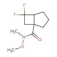 Chemical structure of 6,6-difluoro-N-methoxy-N-methylbicyclo[3.2.0]heptane-1-carboxamide - CSSB14905824363