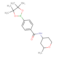 Chemical structure of N-(2-methyloxan-4-yl)-4-(4,4,5,5-tetramethyl-1,3,2-dioxaborolan-2-yl)benzamide - CSSB02533525326