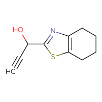 Chemical structure of 1-(4,5,6,7-tetrahydro-1,3-benzothiazol-2-yl)prop-2-yn-1-ol - CSSB06606387574
