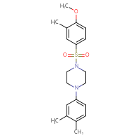 Chemical structure of 1-(3,4-dimethylphenyl)-4-(4-methoxy-3-methylbenzenesulfonyl)piperazine - CSSB00027652358