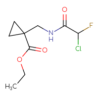 Chemical structure of ethyl 1-[(2-chloro-2-fluoroacetamido)methyl]cyclopropane-1-carboxylate - CSSB21332125676