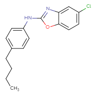 Chemical structure of N-(4-butylphenyl)-5-chloro-1,3-benzoxazol-2-amine - CSSB00026691164