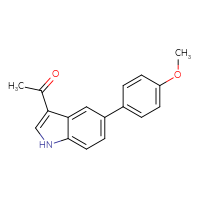 Chemical structure of 1-[5-(4-methoxyphenyl)-1H-indol-3-yl]ethan-1-one - CSSB01412077330