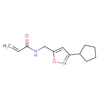 Chemical structure of N-[(3-cyclopentyl-1,2-oxazol-5-yl)methyl]prop-2-enamide - CSSB21332042119