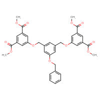 Chemical structure of 1,3-dimethyl 5-{[3-(benzyloxy)-5-{[3,5-bis(methoxycarbonyl)phenoxy]methyl}phenyl]methoxy}benzene-1,3-dicarboxylate - CSSB06645079434