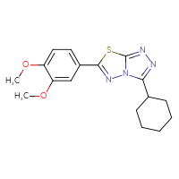 Chemical structure of 3-cyclohexyl-6-(3,4-dimethoxyphenyl)-[1,2,4]triazolo[3,4-b][1,3,4]thiadiazole - CSSB00121618590