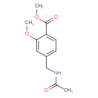 Chemical structure of methyl 4-(acetamidomethyl)-2-methoxybenzoate - CSSB01996044708